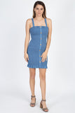 Denim Wash Smocked Mini Dress