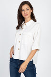 High Low Button Front Shirt