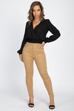 Smocked Hem Wrap Crop Top