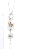 I Am Bless Charm Dangle Pendant Necklace