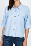High Low Button Front Shirt