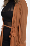 Sheer Mesh Open Front Cardigan