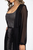 Sheer Mesh Open Front Cardigan