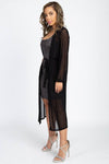 Sheer Mesh Open Front Cardigan