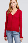 Long Sleeve V-neck Button Down Sweater Cardigan