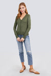 Long Sleeve V-neck Button Down Sweater Cardigan
