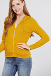 Long Sleeve Zipper French Terry Jacket W/ Kangaroo Pocket
