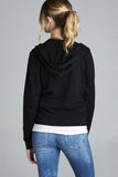 Long Sleeve Zipper French Terry Jacket W/ Kangaroo Pocket