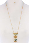 Two Tone Half Circle Pendant Necklace