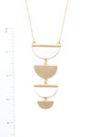 Two Tone Half Circle Pendant Necklace
