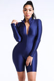 Long Sleeve Zipper Romper