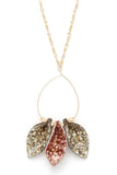 Glitter Teardrop Shape Pendant Necklace