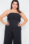 Plus Size Buckle Cut-out Sleeveless Wide Leg Jumpsuit
