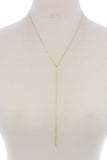 Rhinestone Bar Y Shape Necklace