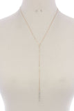 Rhinestone Bar Y Shape Necklace