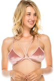 Strappy Bralette W/ Velvet Overlay