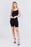 Round Neck W/adjustable Strap Cami Seamless Romper