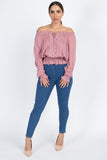 Off Shoulder Embroidered Shirt