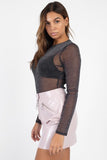 Sheer Mesh Metallic Top