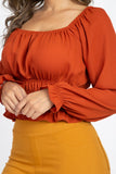 Off Shoulder Ruffle Crop Top
