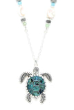 Turtle Pendant Beaded Necklace