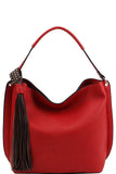 Trendy Chic Tassel Satchel With Long Strap