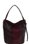 Chillx Fashion Croco Pattern Convertible Bucket Hobo Bag