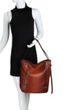Chillx Fashion Croco Pattern Convertible Bucket Hobo Bag