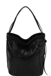 Chillx Fashion Croco Pattern Convertible Bucket Hobo Bag