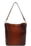 2in1 Modern Croco Pattern Hobo Bag With Matching Wallet
