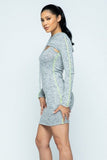 Brushed Hacci Side Piping Detail Hoodie And Tank Top Dress Set