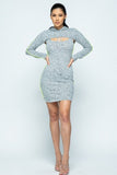 Brushed Hacci Side Piping Detail Hoodie And Tank Top Dress Set