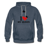 Valentine’s Men’s Premium Hoodie - heather denim