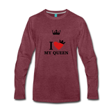 Valentine’s Men's Premium Long Sleeve T-Shirt - heather burgundy