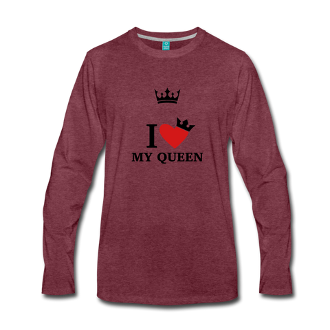 Valentine’s Men's Premium Long Sleeve T-Shirt - heather burgundy