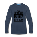 Customized Men's Premium Long Sleeve T-Shirt - navy