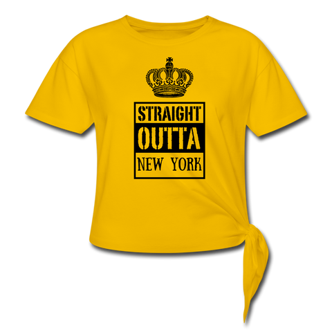 Customized Women's Knotted T-Shirt - sun yellow