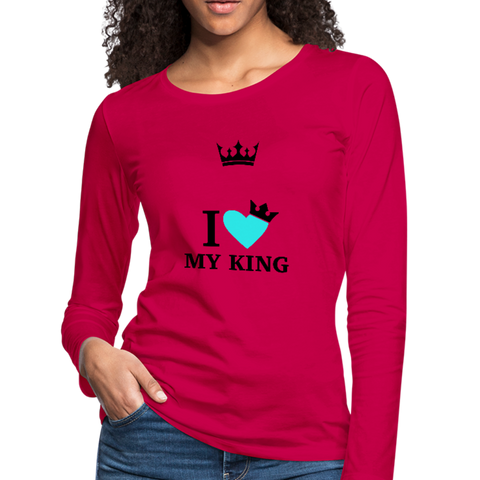 Valentine’s Women's Premium Long Sleeve T-Shirt - dark pink