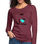 Valentine’s Women's Premium Long Sleeve T-Shirt - heather burgundy