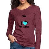 Valentine’s Women's Premium Long Sleeve T-Shirt - heather burgundy